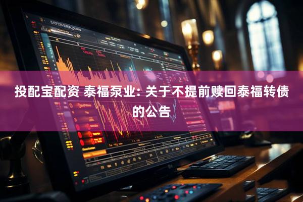投配宝配资 泰福泵业: 关于不提前赎回泰福转债的公告
