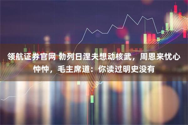 领航证券官网 勃列日涅夫想动核武,周恩来忧心忡忡,毛主席道:你读过明史没有
